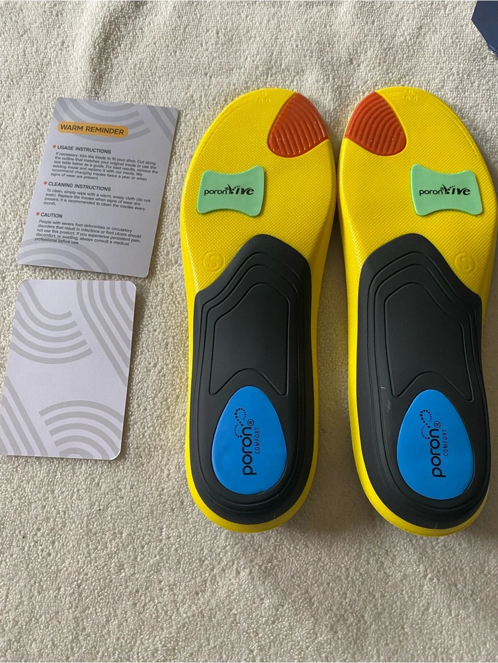 PSVEB Rogers Poron Sport Insoles Arch Support Blue Cuttable Size -Open Box